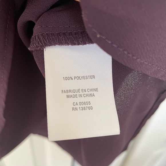 Plum short sleeve blouse double lined - Picture 4 of 5